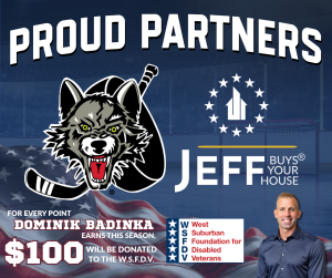 Jeff Buys Your House and Chicago Wolves partnership supporting the West Suburban Foundation for Disabled Veterans through Score for Charity.